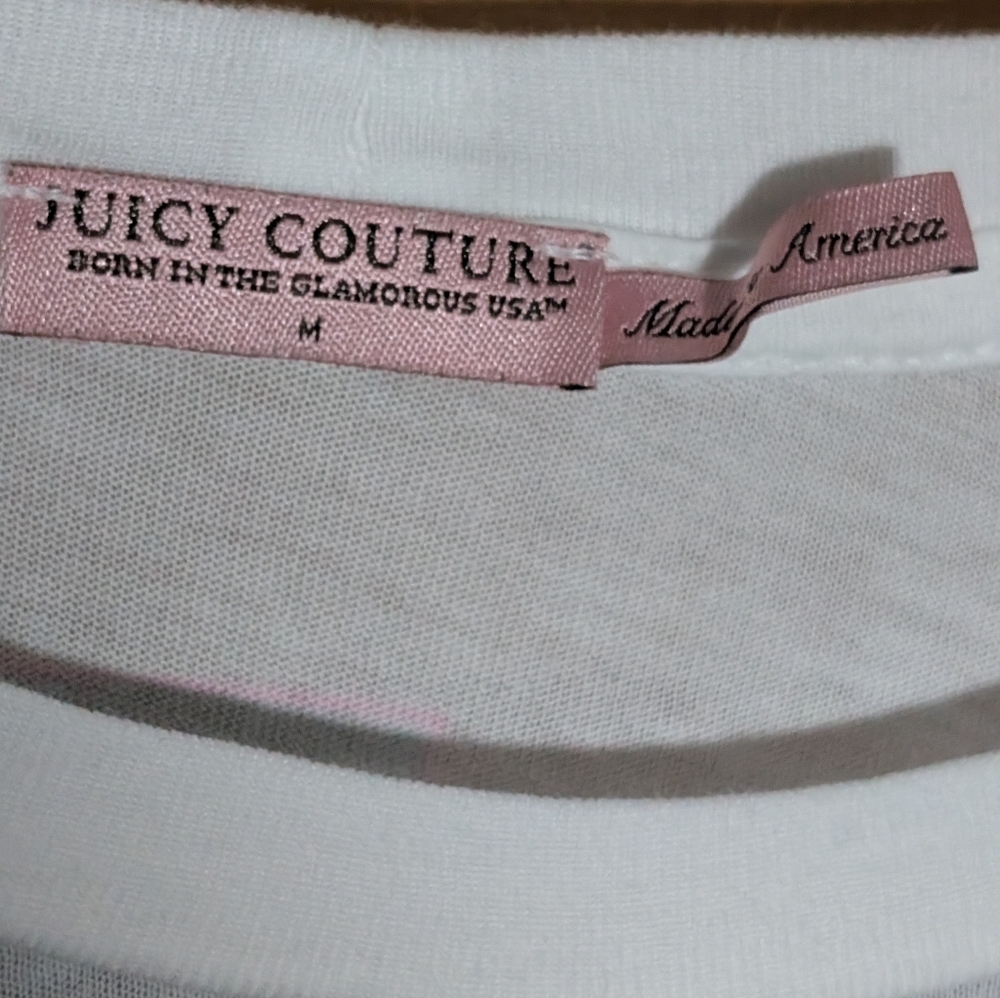 Juicy Couture White Top with Pink Tag, Limited Edition...Viva La Cure - Picture 2 of 3